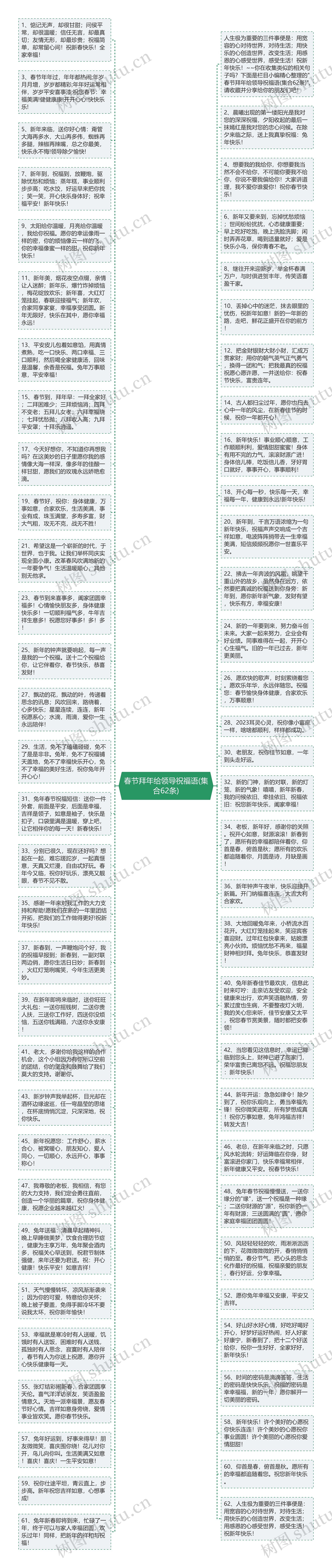 春节拜年给领导祝福语(集合62条)思维导图