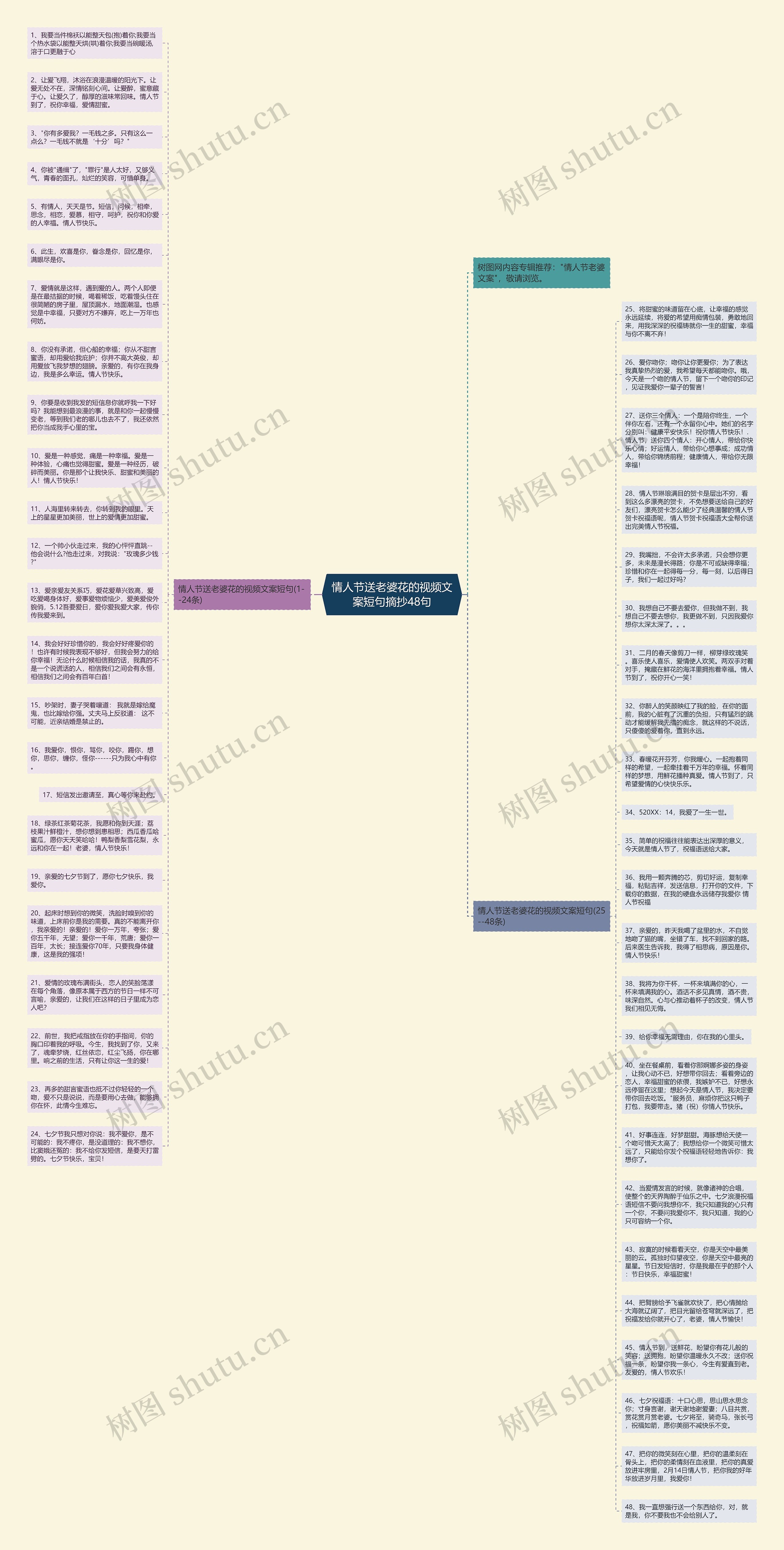 情人节送老婆花的视频文案短句摘抄48句思维导图