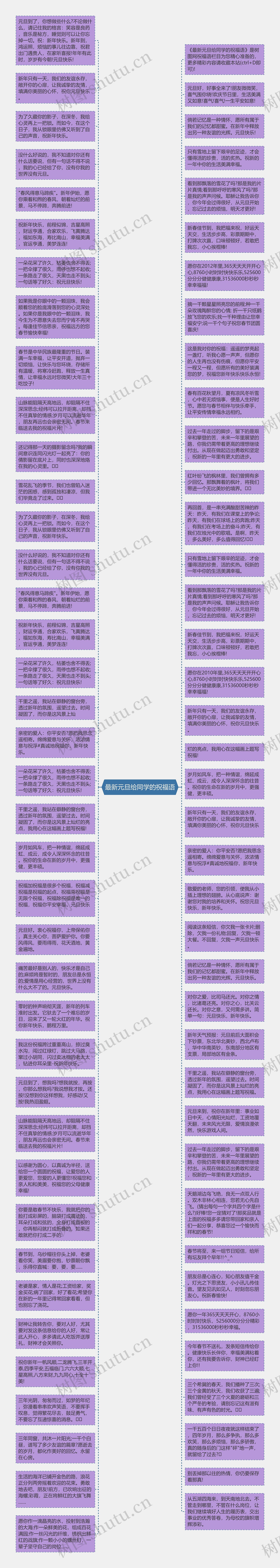 最新元旦给同学的祝福语思维导图