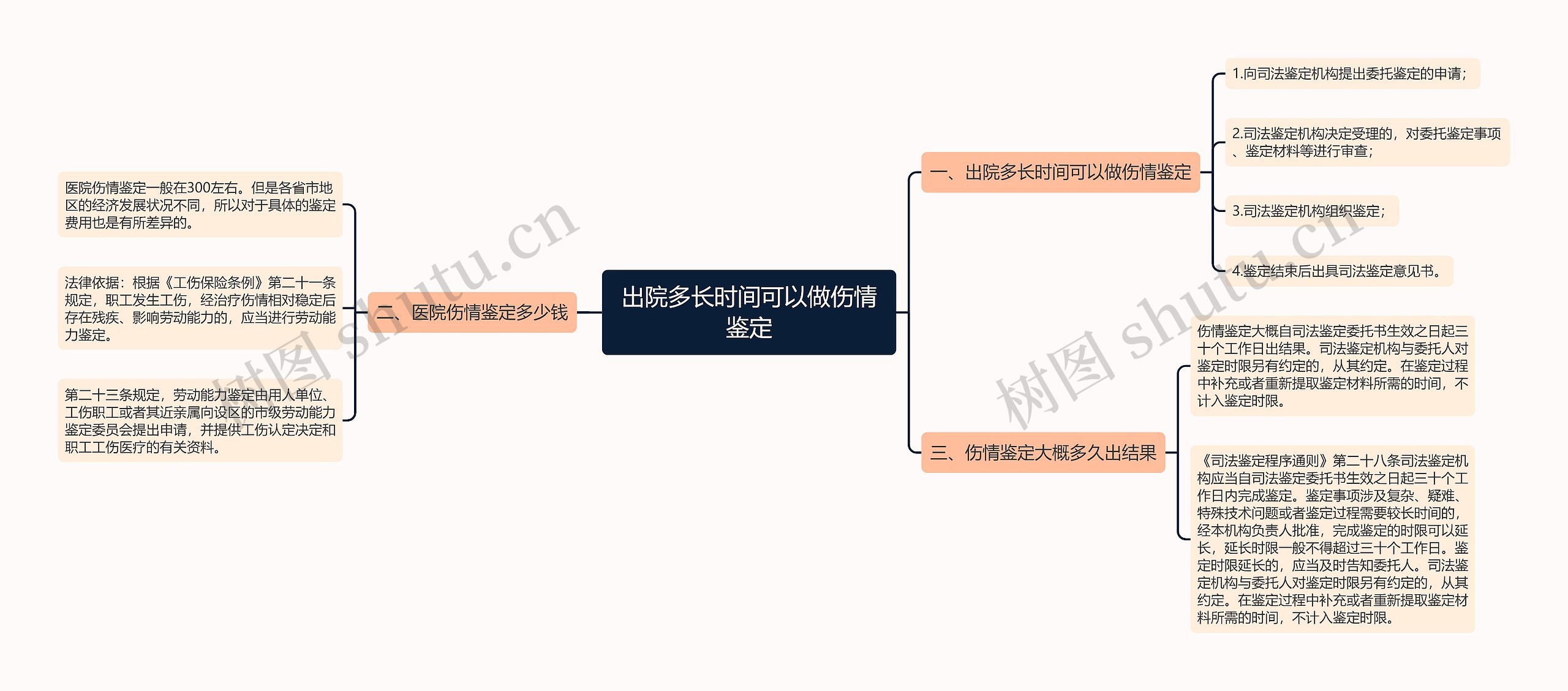 出院多长时间可以做伤情鉴定思维导图