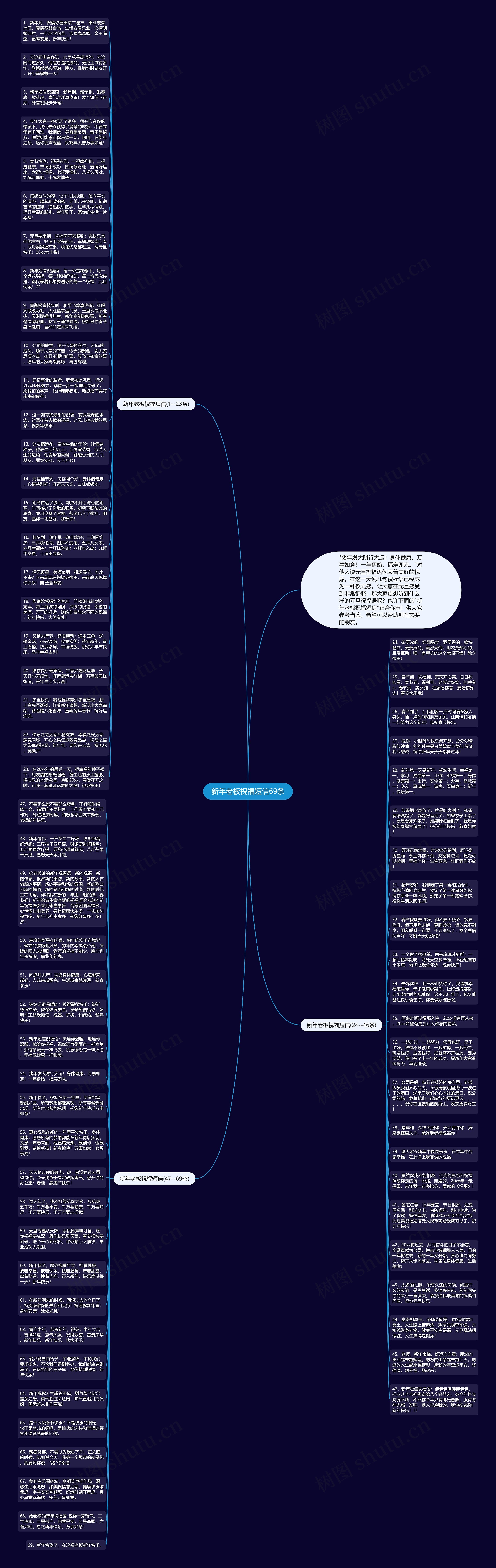 新年老板祝福短信69条思维导图