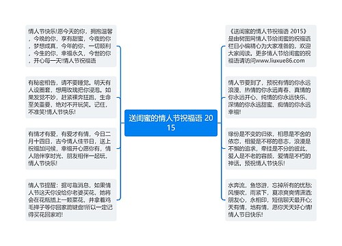 送闺蜜的情人节祝福语 2015思维导图