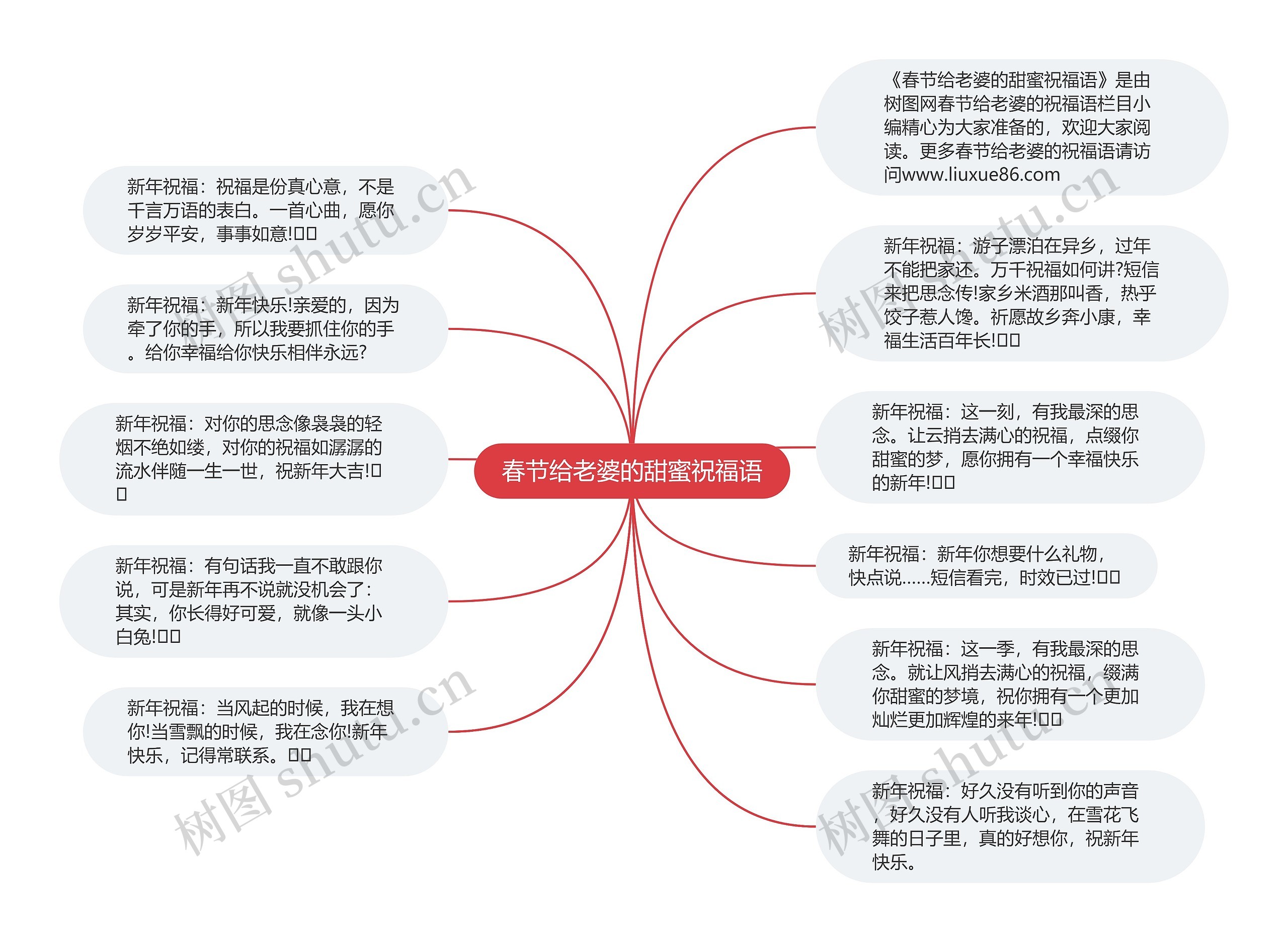 春节给老婆的甜蜜祝福语思维导图