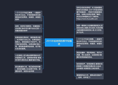 2015年给老师的春节祝福语思维导图