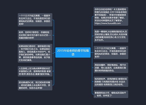 2015年给老师的春节祝福语思维导图