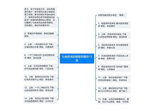 与兔有关的春联有哪些15条