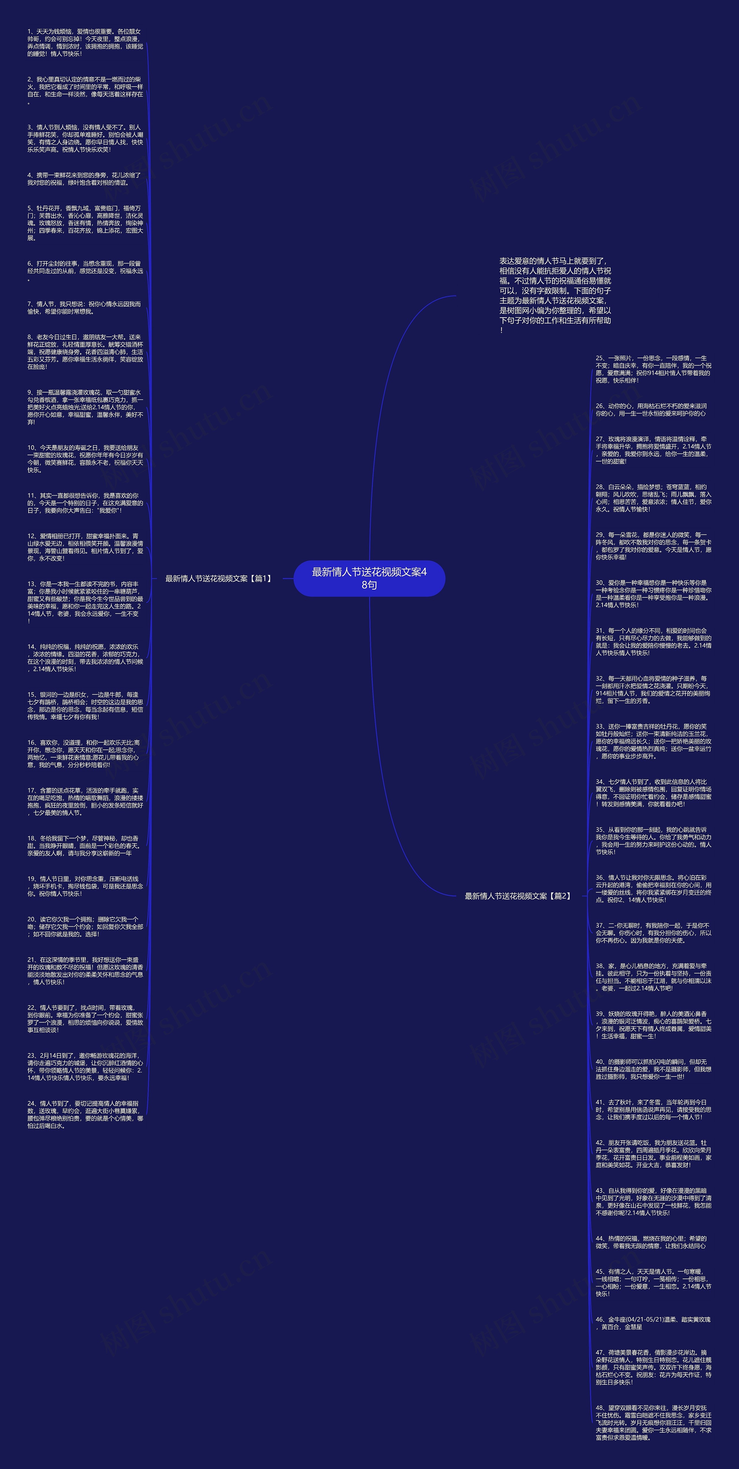 最新情人节送花视频文案48句思维导图