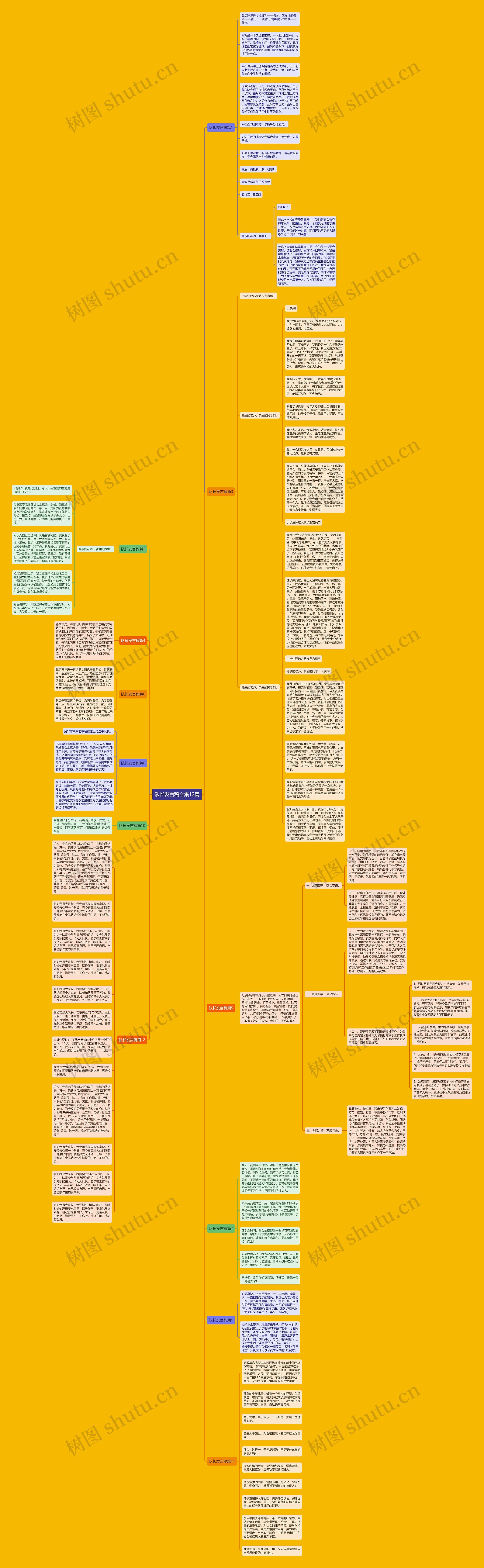 队长发言稿合集12篇思维导图