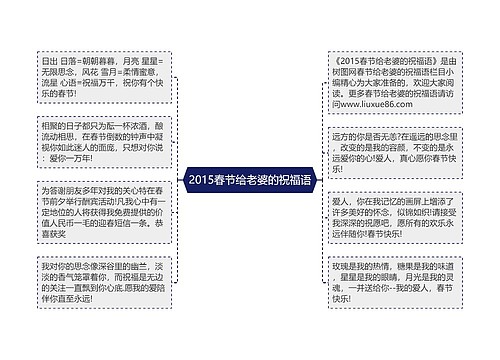 2015春节给老婆的祝福语思维导图