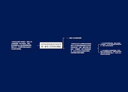 2009年司法考试行诉法专题--基层人民法院的管辖