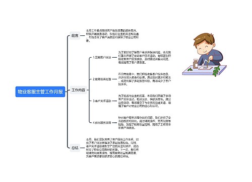 物业客服主管工作月报