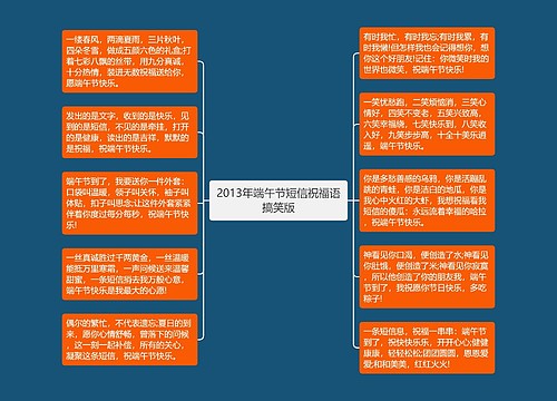 2013年端午节短信祝福语搞笑版思维导图