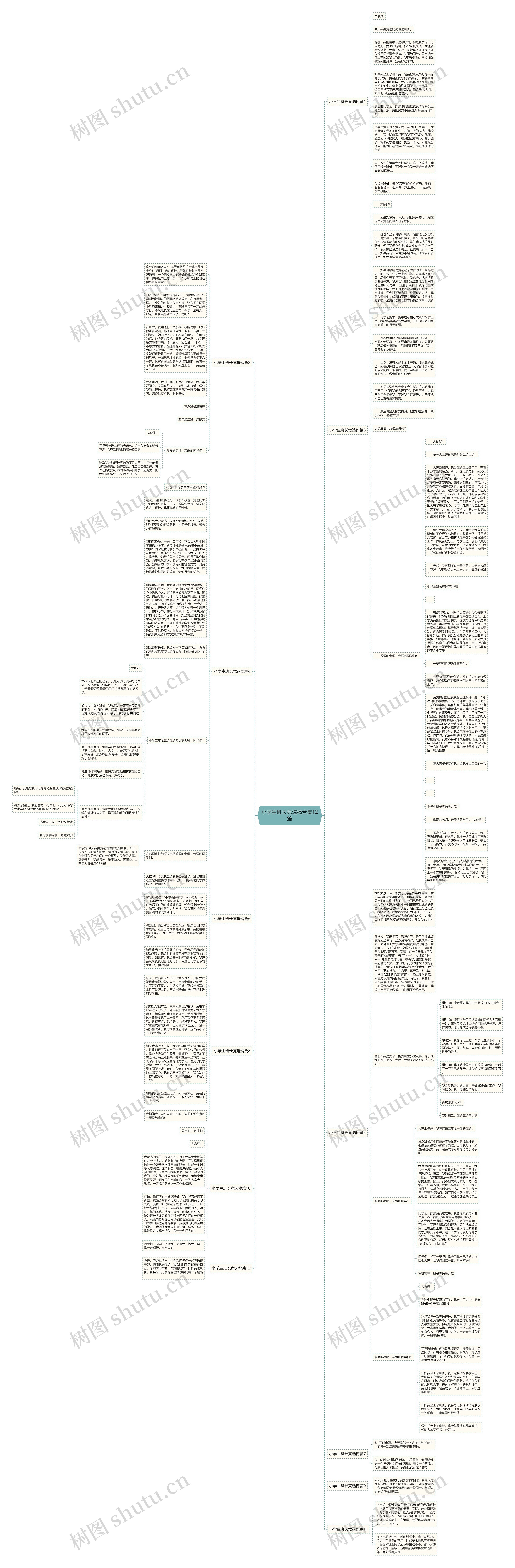 小学生班长竞选稿合集12篇思维导图