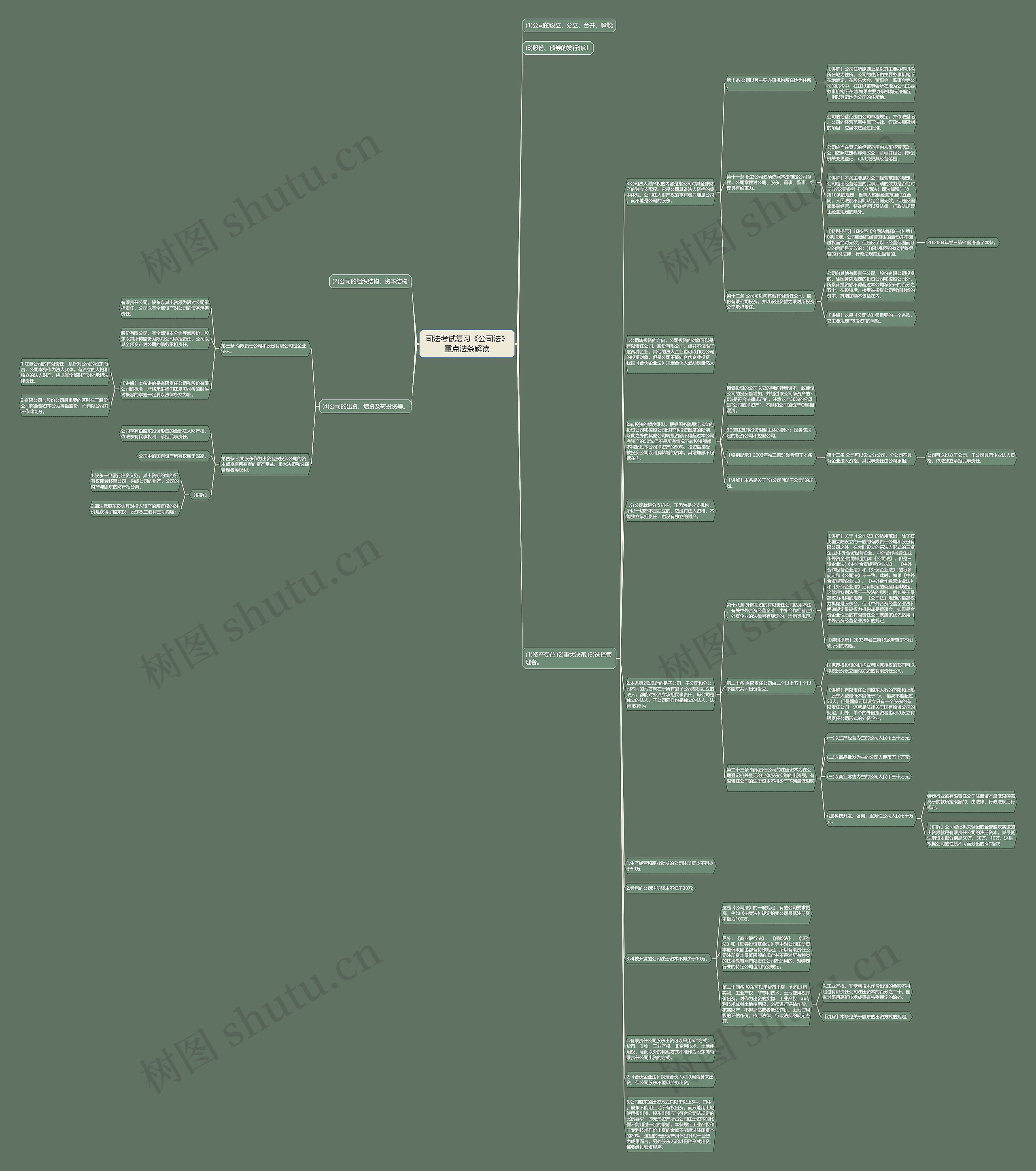 司法考试复习《公司法》重点法条解读思维导图高清图 司法考试复习《公司法》重点法条解读思维导图