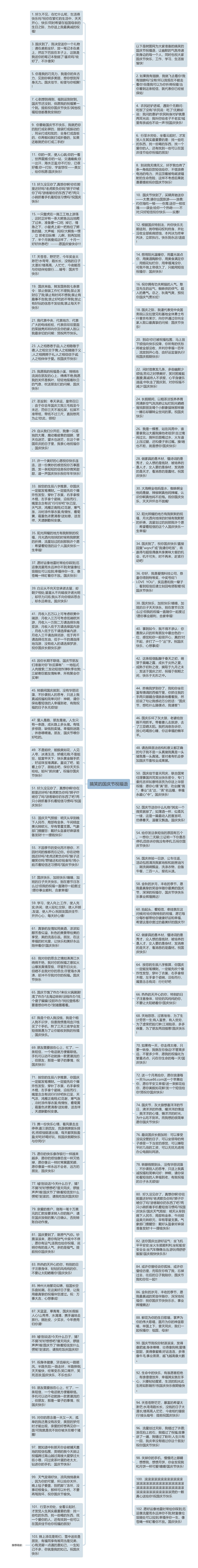 搞笑的国庆节祝福语思维导图