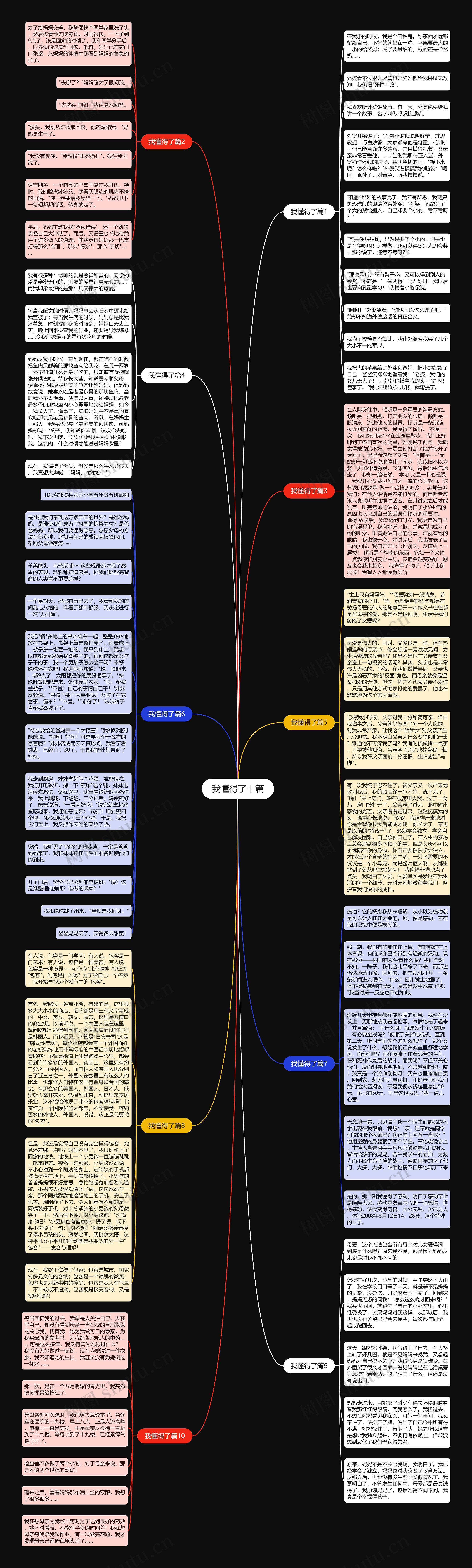 我懂得了十篇思维导图