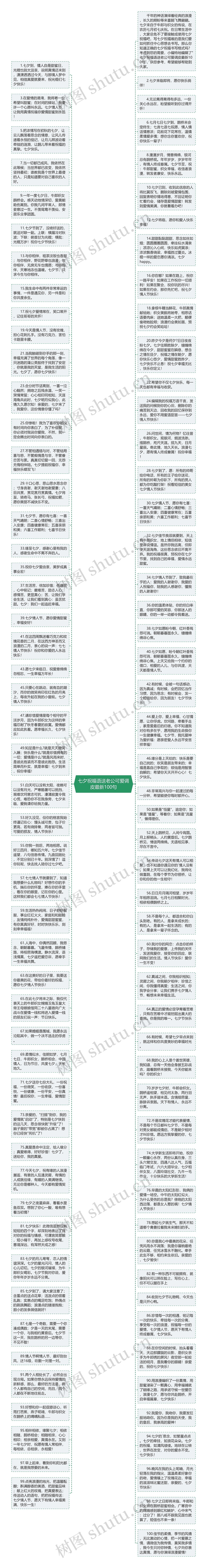 七夕祝福语送老公可爱调皮最新100句思维导图