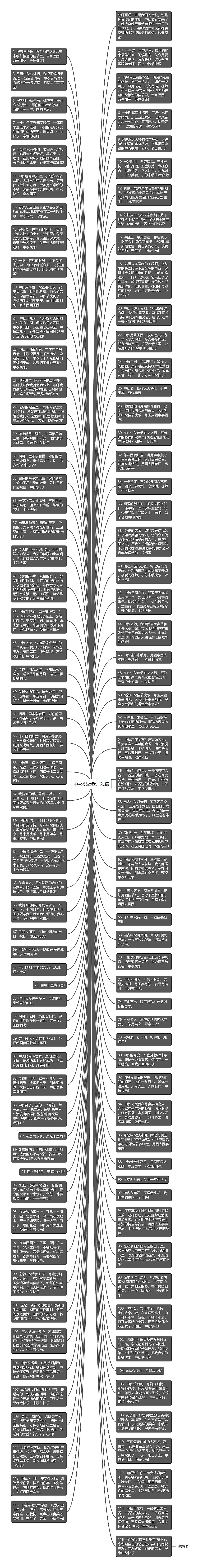 中秋祝福老师短信思维导图