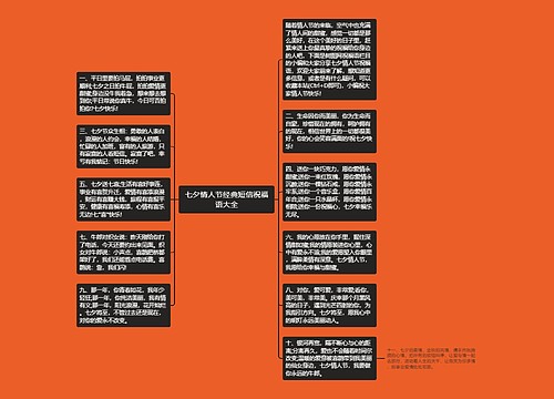 七夕情人节经典短信祝福语大全思维导图