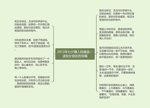 2012年七夕情人祝福语—送给女朋友的祝福思维导图