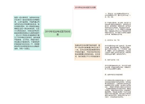 2010年司法考试复习时间表