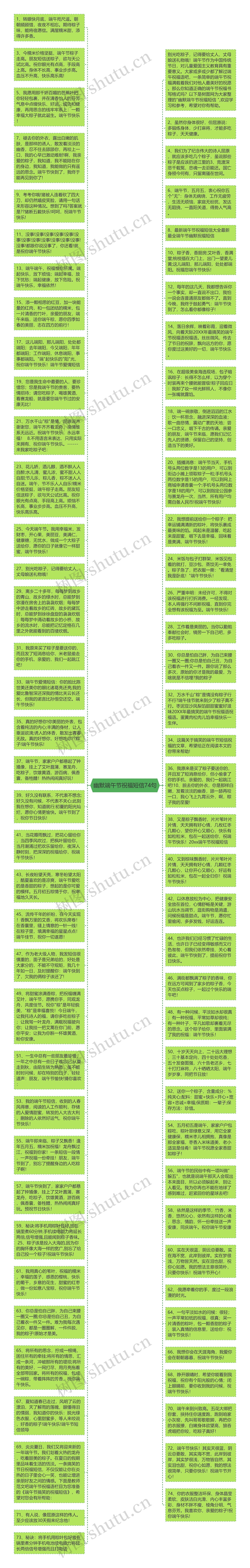 幽默端午节祝福短信74句