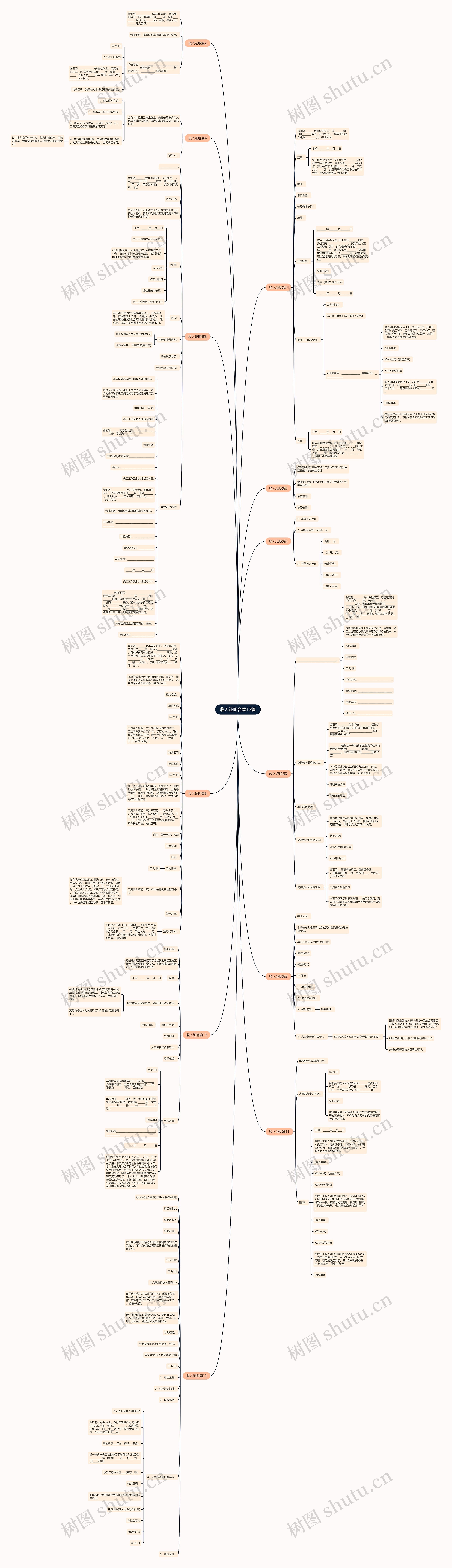 收入证明合集12篇思维导图