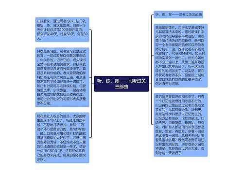 听、练、背——司考过关三部曲