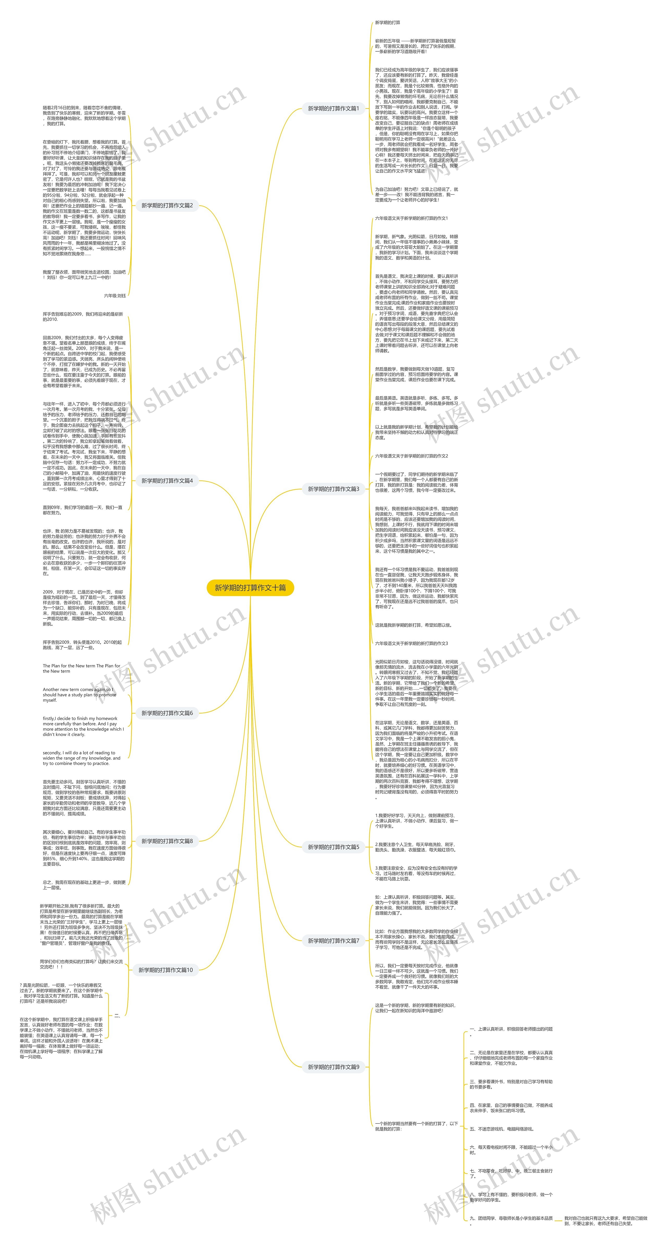 新学期的打算作文十篇思维导图