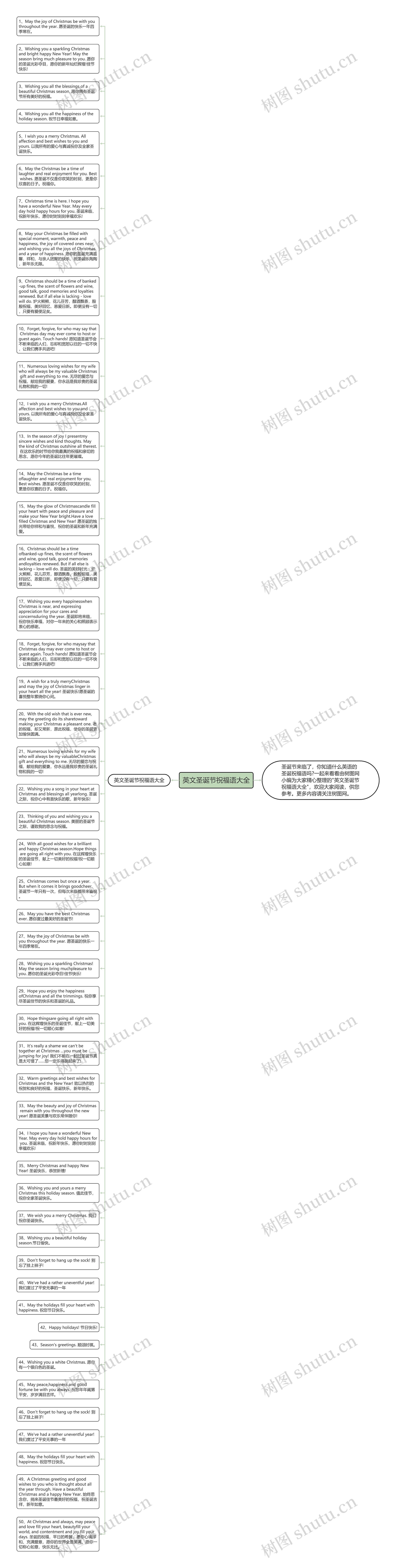 英文圣诞节祝福语大全思维导图