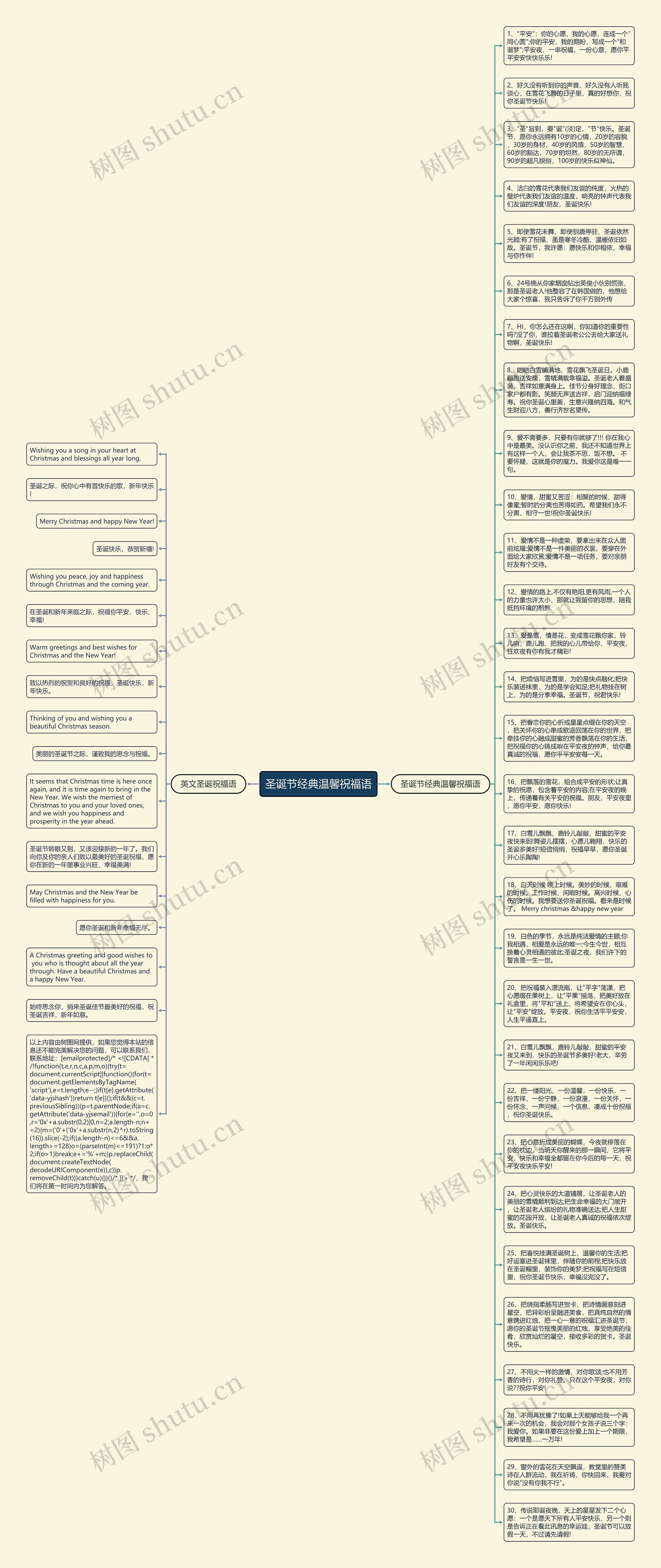 圣诞节经典温馨祝福语思维导图