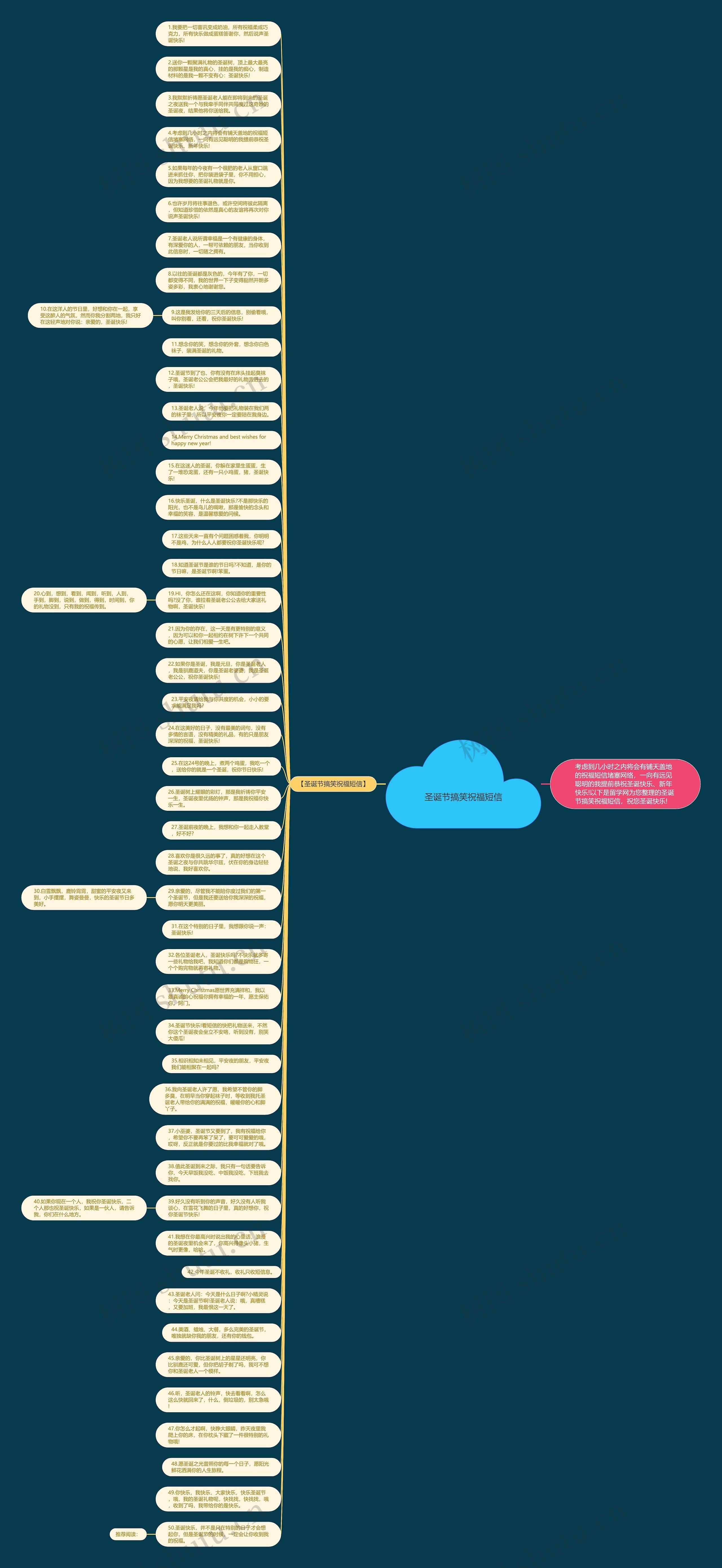 圣诞节搞笑祝福短信思维导图