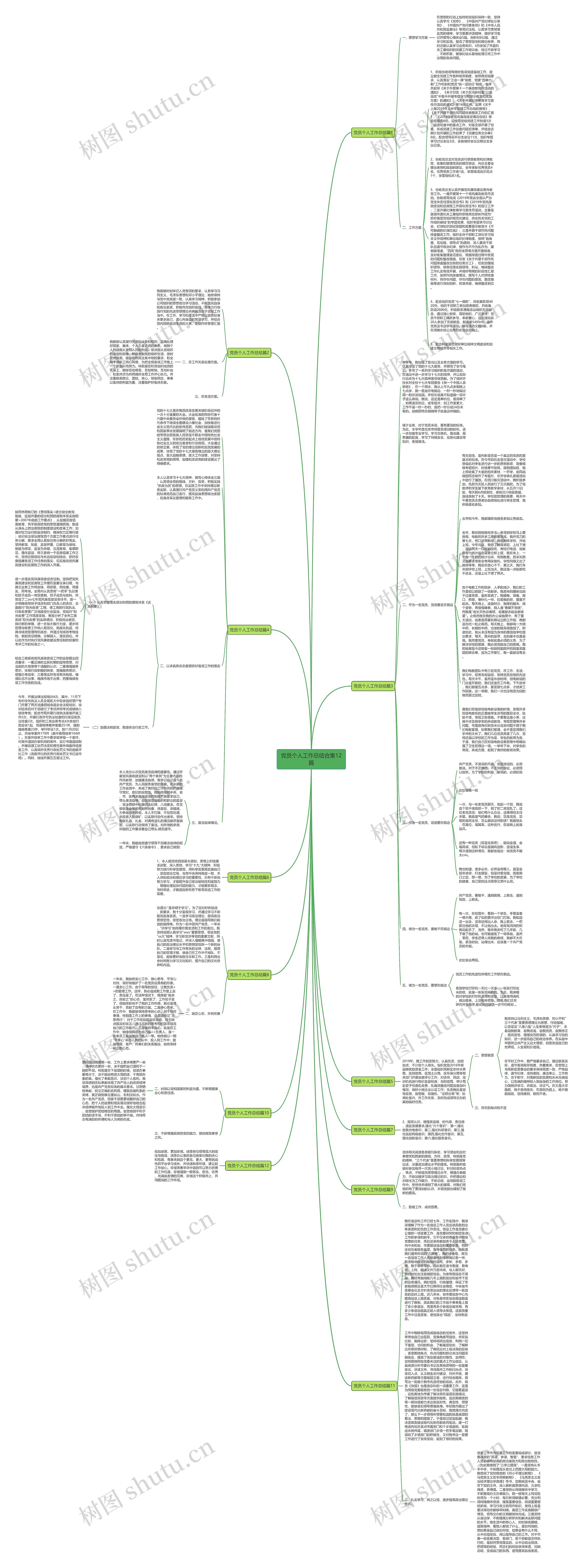 党员个人工作总结合集12篇思维导图