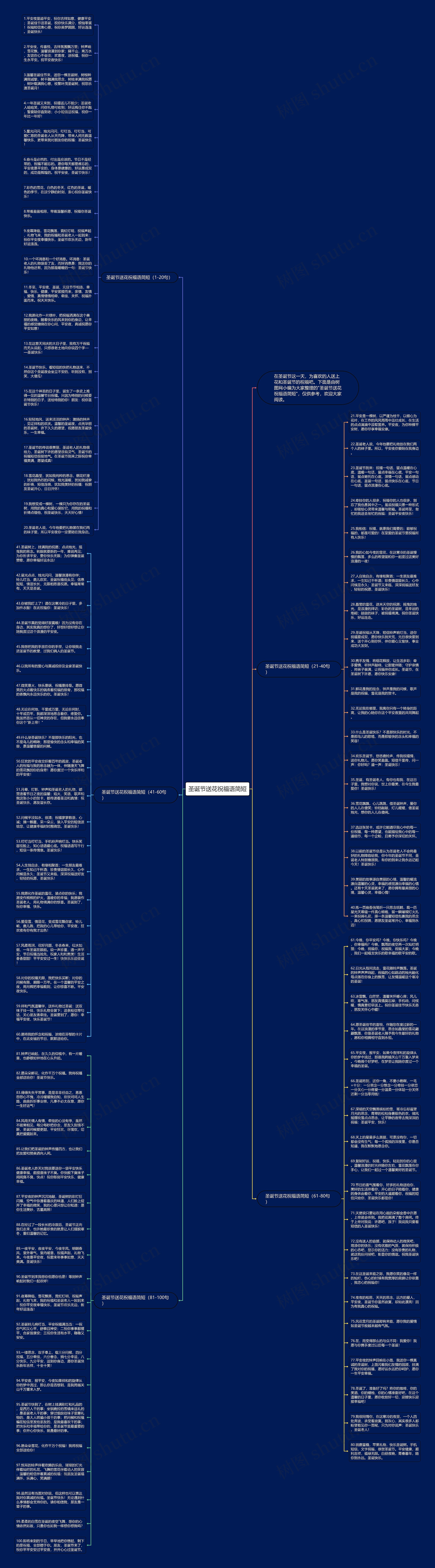 圣诞节送花祝福语简短思维导图