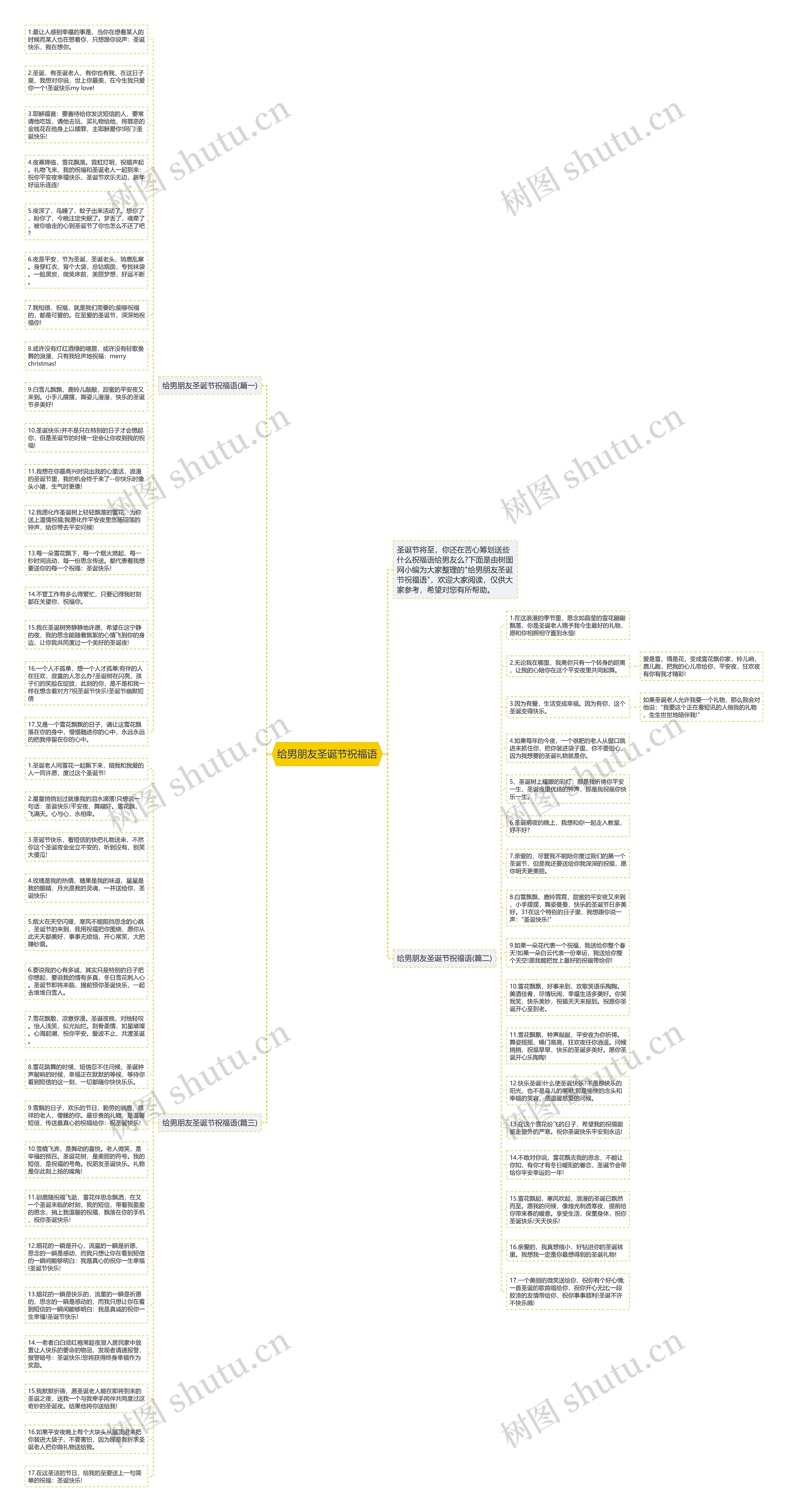 给男朋友圣诞节祝福语思维导图