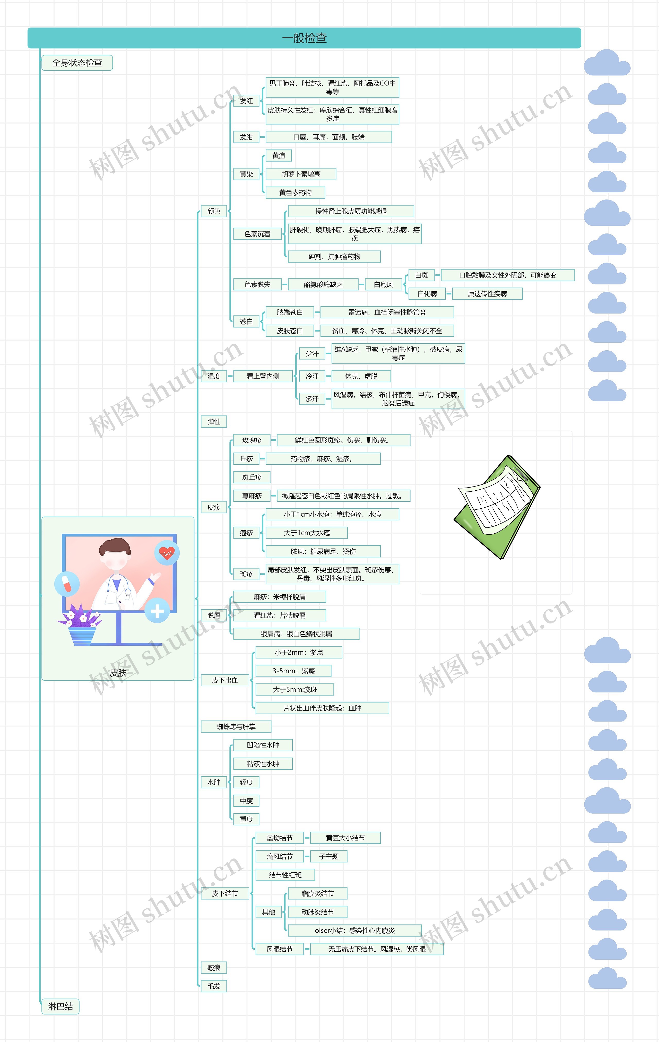 体检之一般检查思维导图