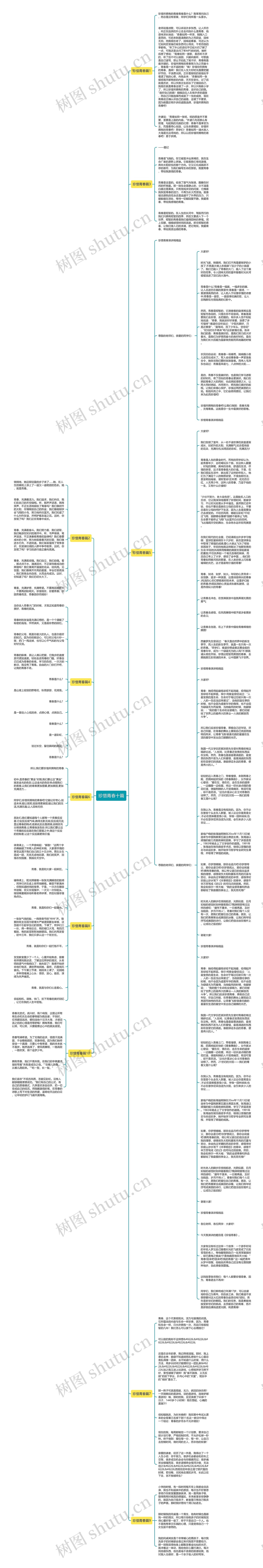 珍惜青春十篇思维导图