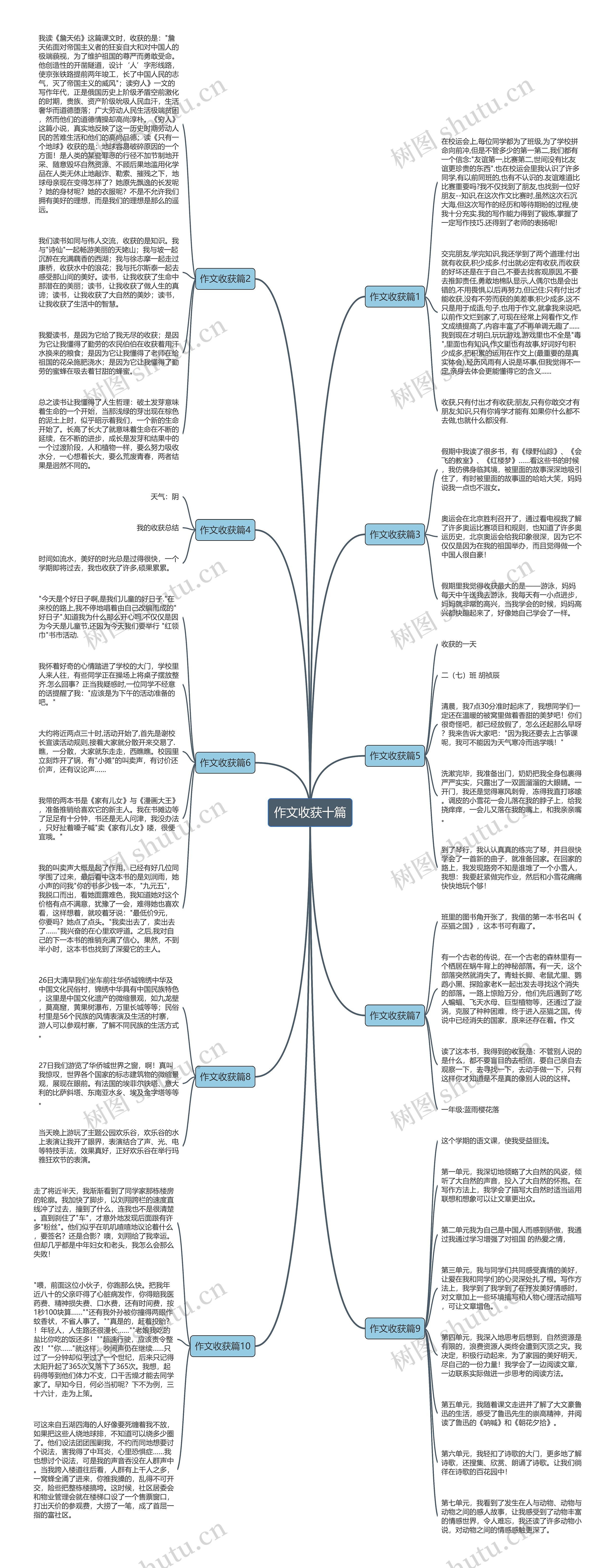 作文收获十篇思维导图