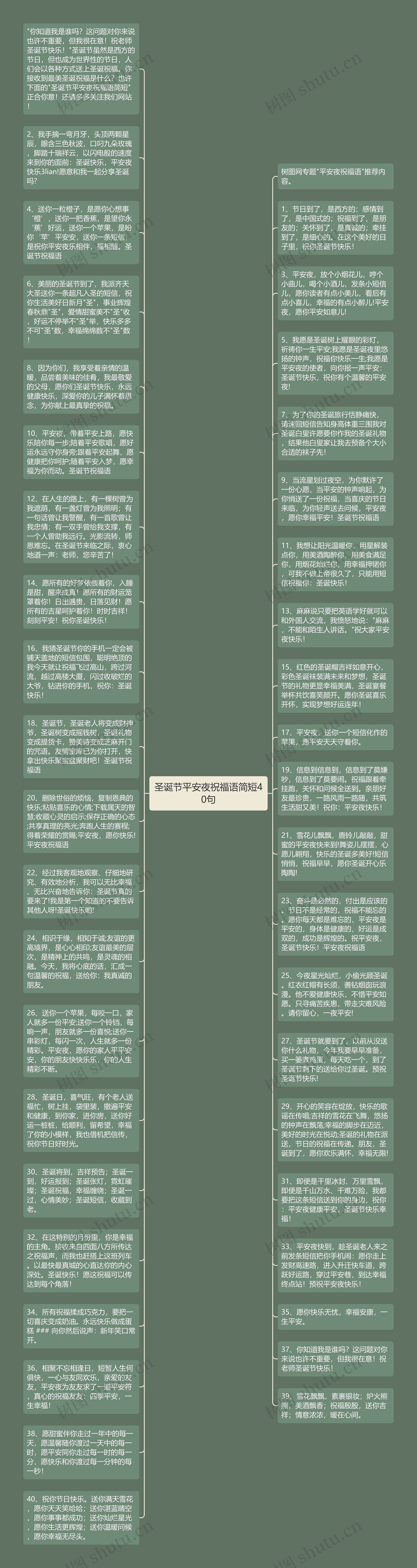 圣诞节平安夜祝福语简短40句思维导图