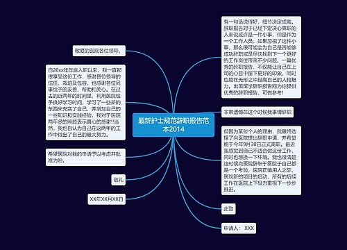 最新护士规范辞职报告范本2014