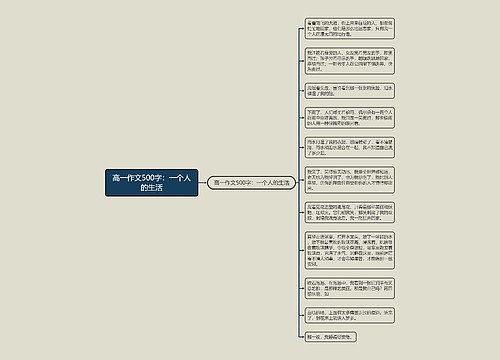 高一作文500字：一个人的生活