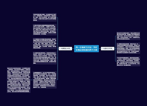 高一生物复习方法：学好生物必须知道的两个方面