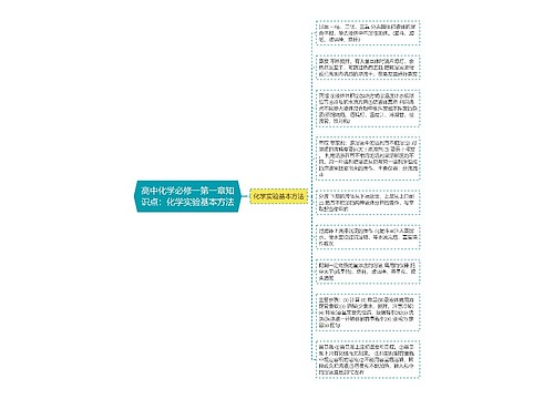 高中化学必修一第一章知识点：化学实验基本方法