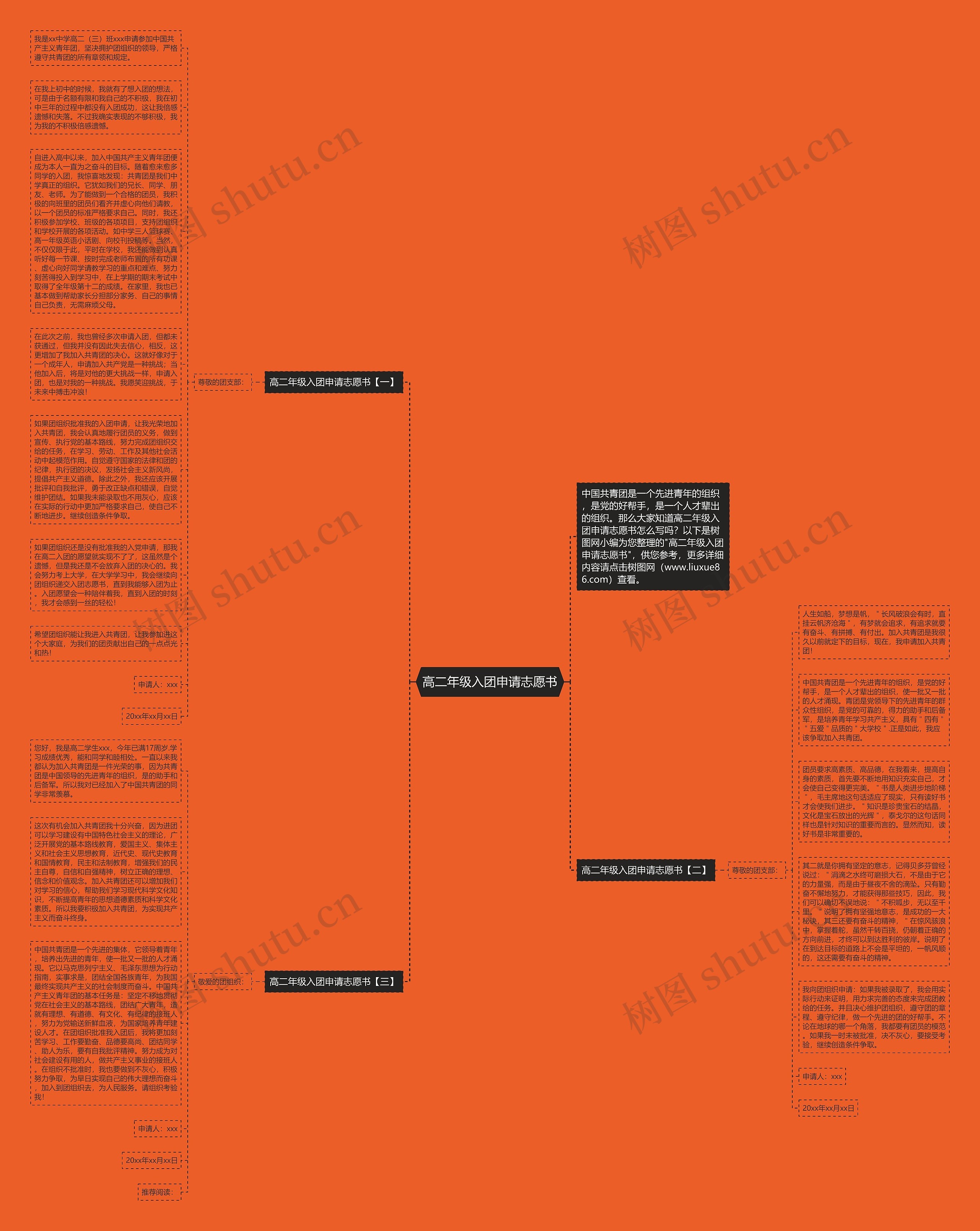 高二年级入团申请志愿书思维导图