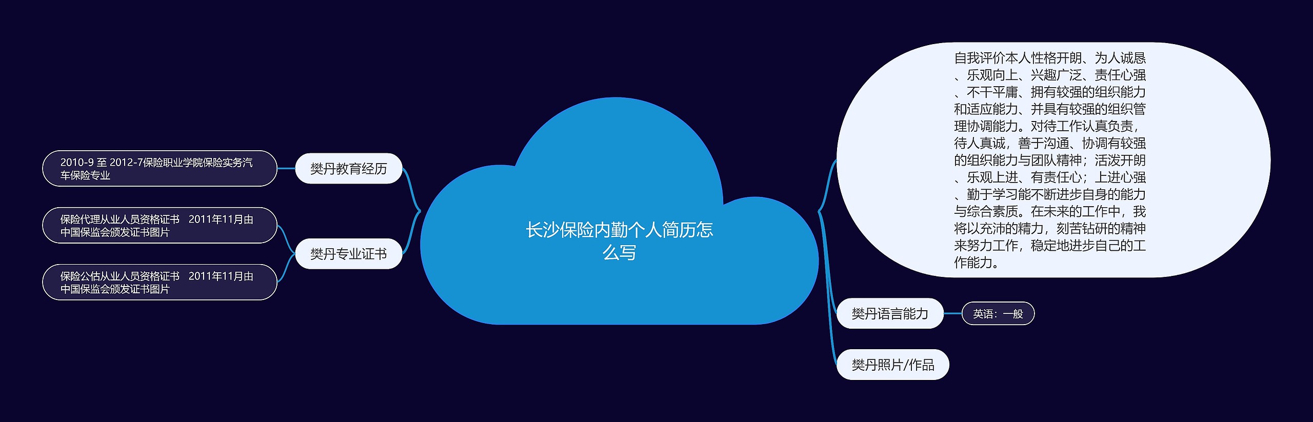 长沙保险内勤个人简历怎么写