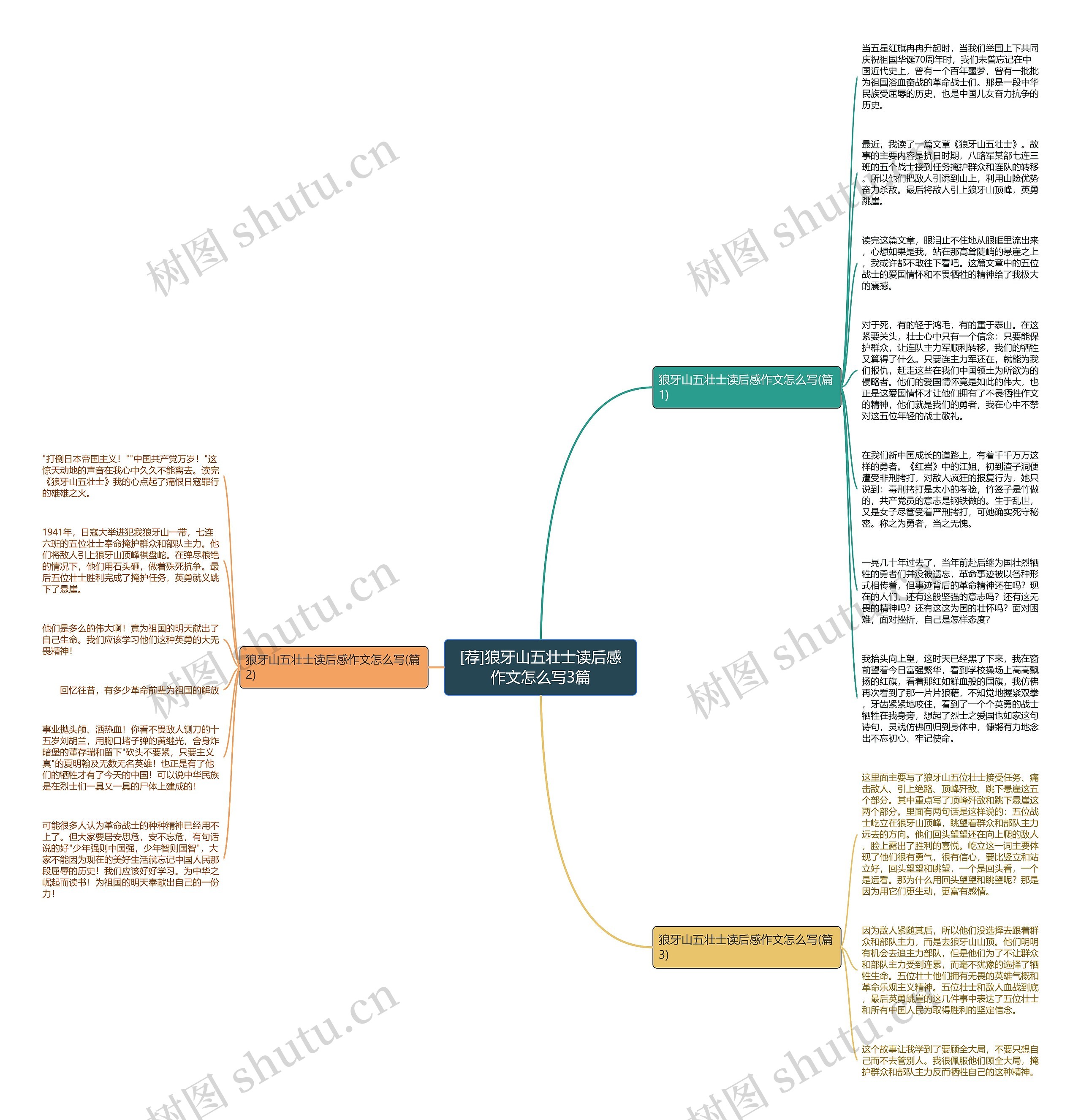 [荐]狼牙山五壮士读后感作文怎么写3篇思维导图