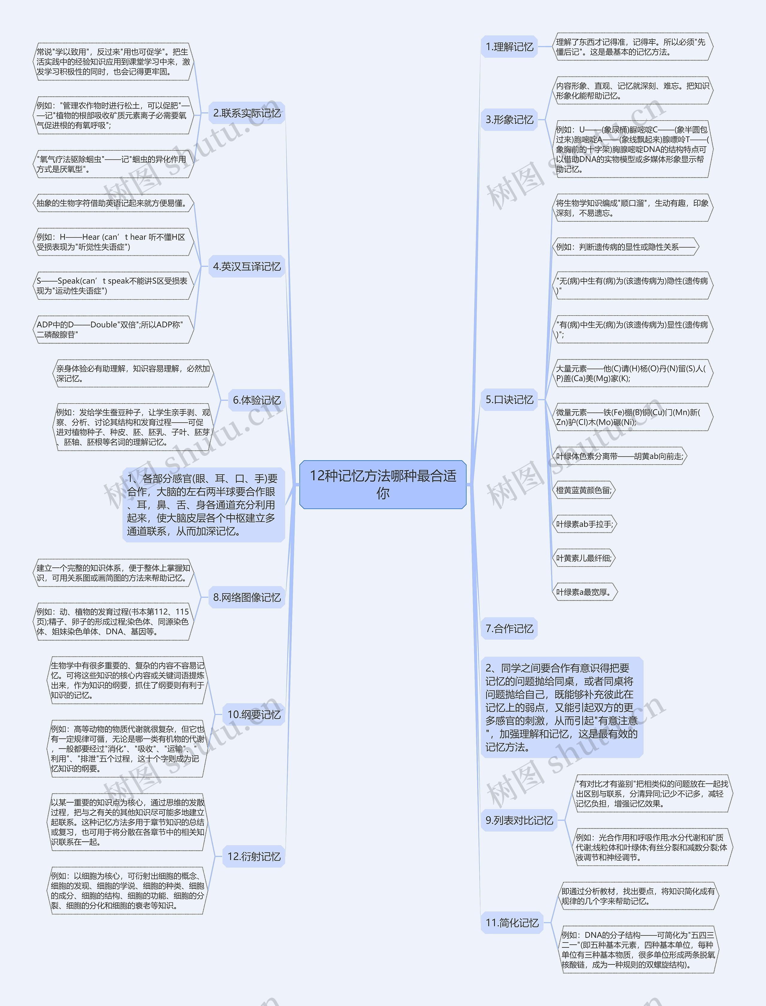 12种记忆方法哪种最合适你思维导图