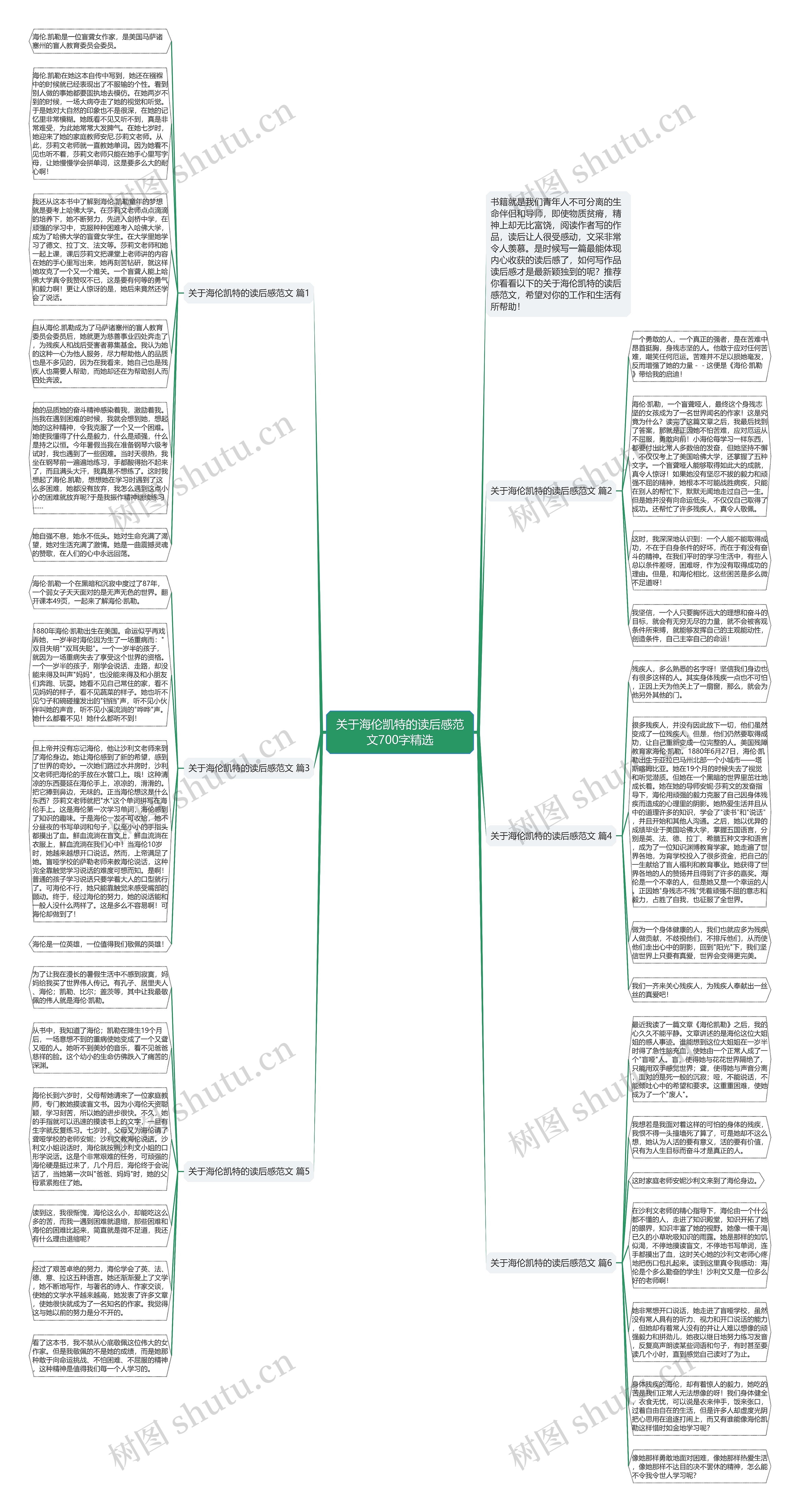关于海伦凯特的读后感范文700字精选思维导图