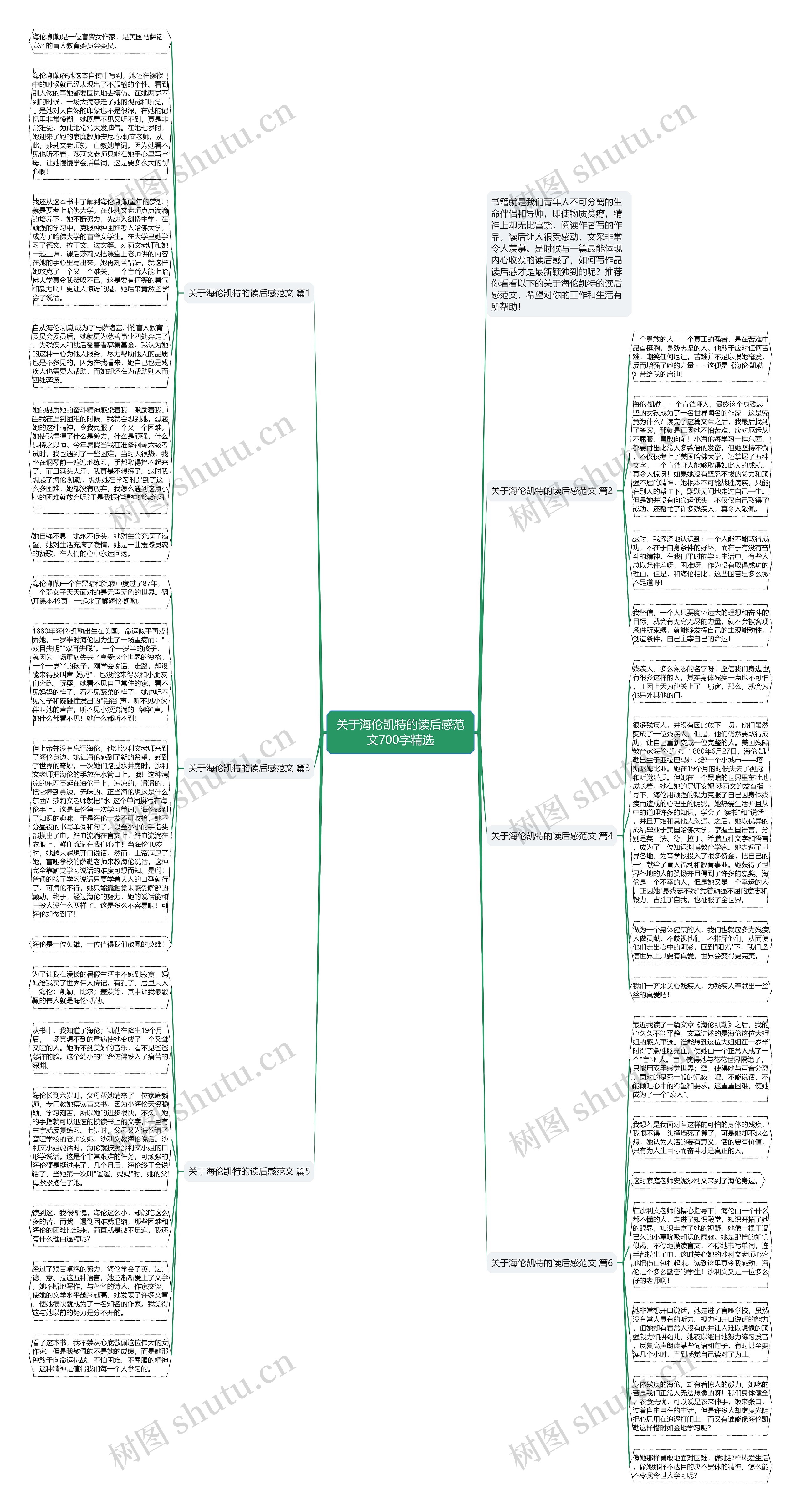 关于海伦凯特的读后感范文700字精选思维导图高清图 关于海伦凯特的读后感范文700字精选思维导图