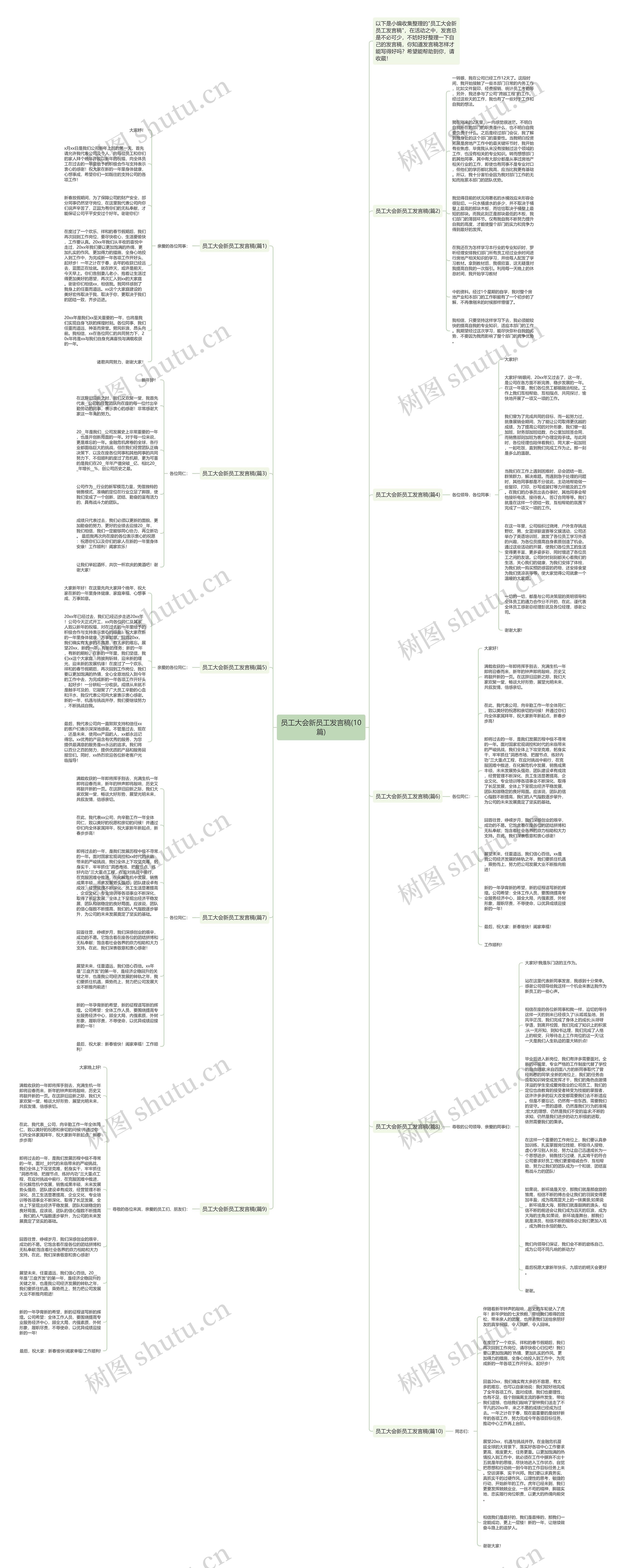 员工大会新员工发言稿(10篇)思维导图